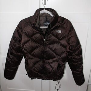 North face brown puffer jacket!